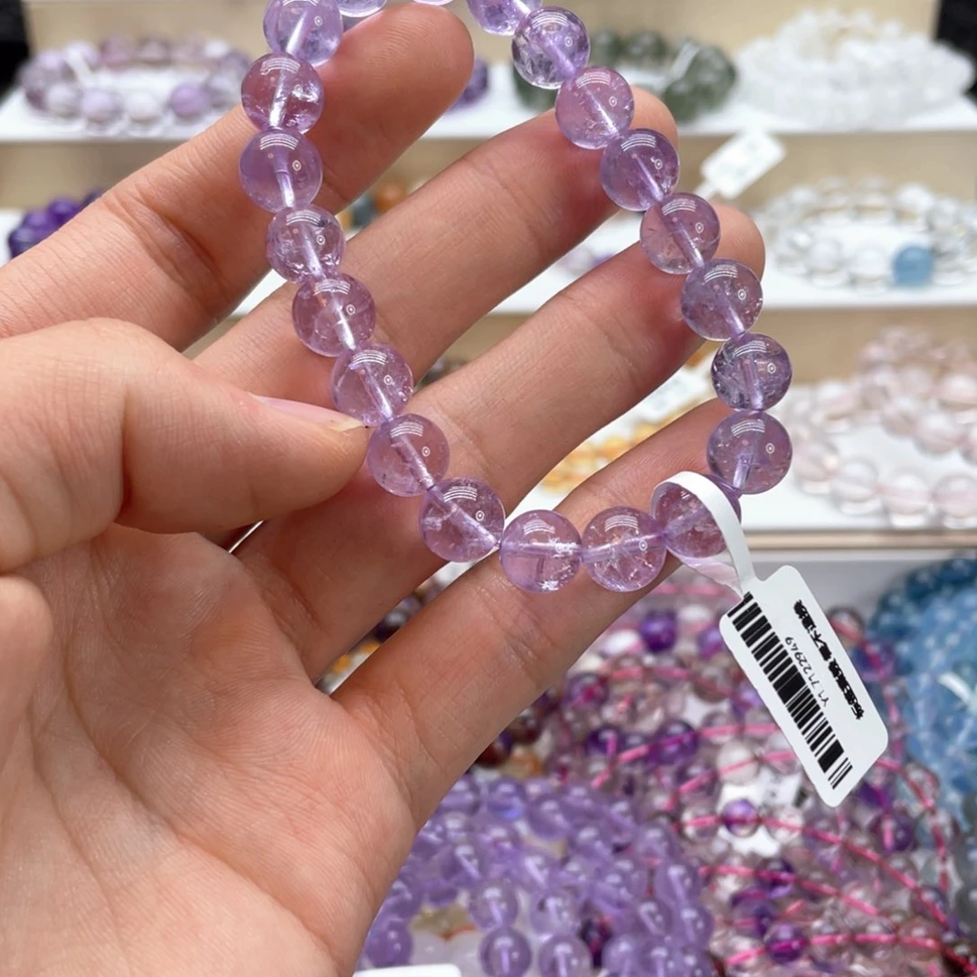 水晶手链未镶嵌薰衣草紫水晶9mm+