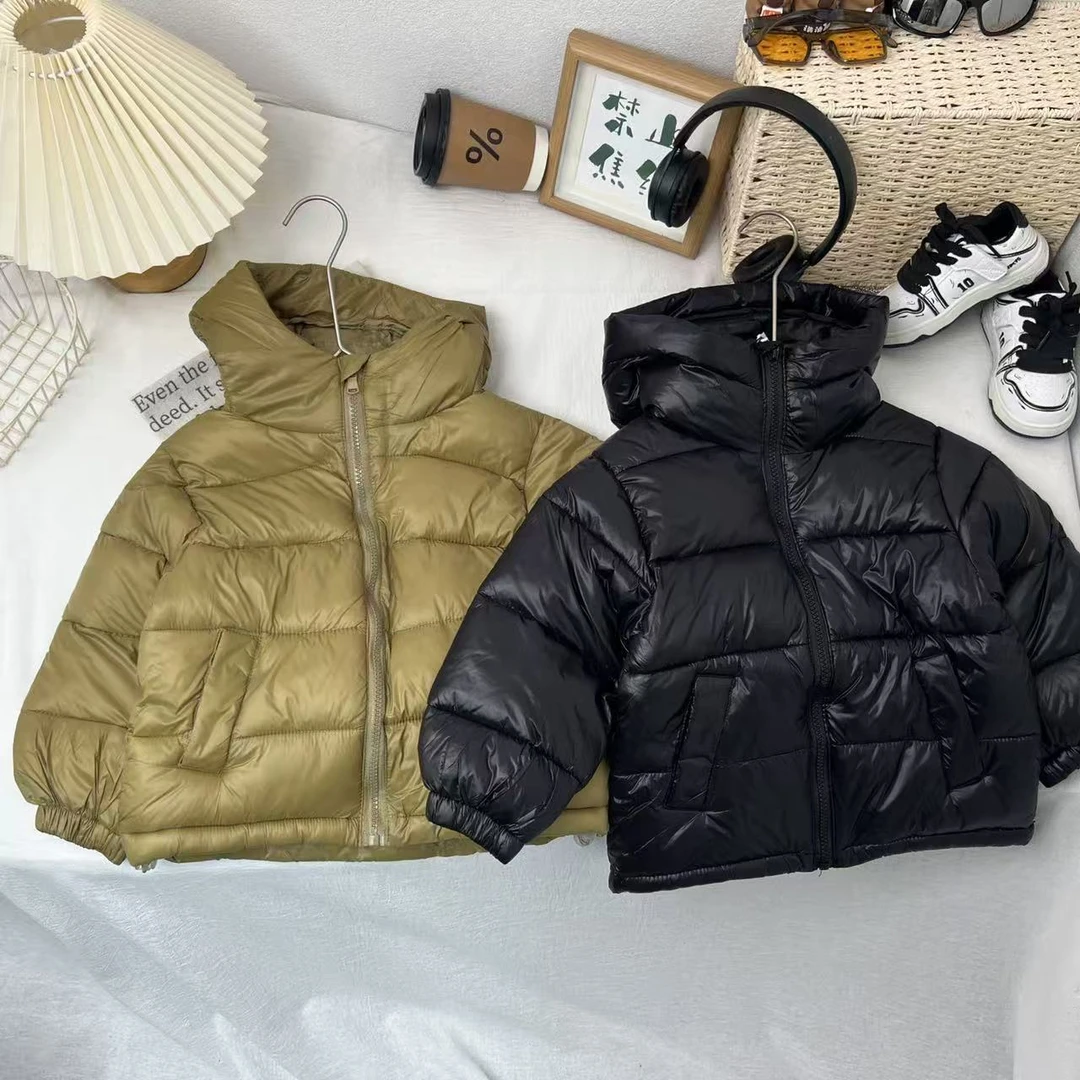 儿童秋冬季连帽轻薄棉服2025新款秋冬季小中大童3-15岁童装A-194