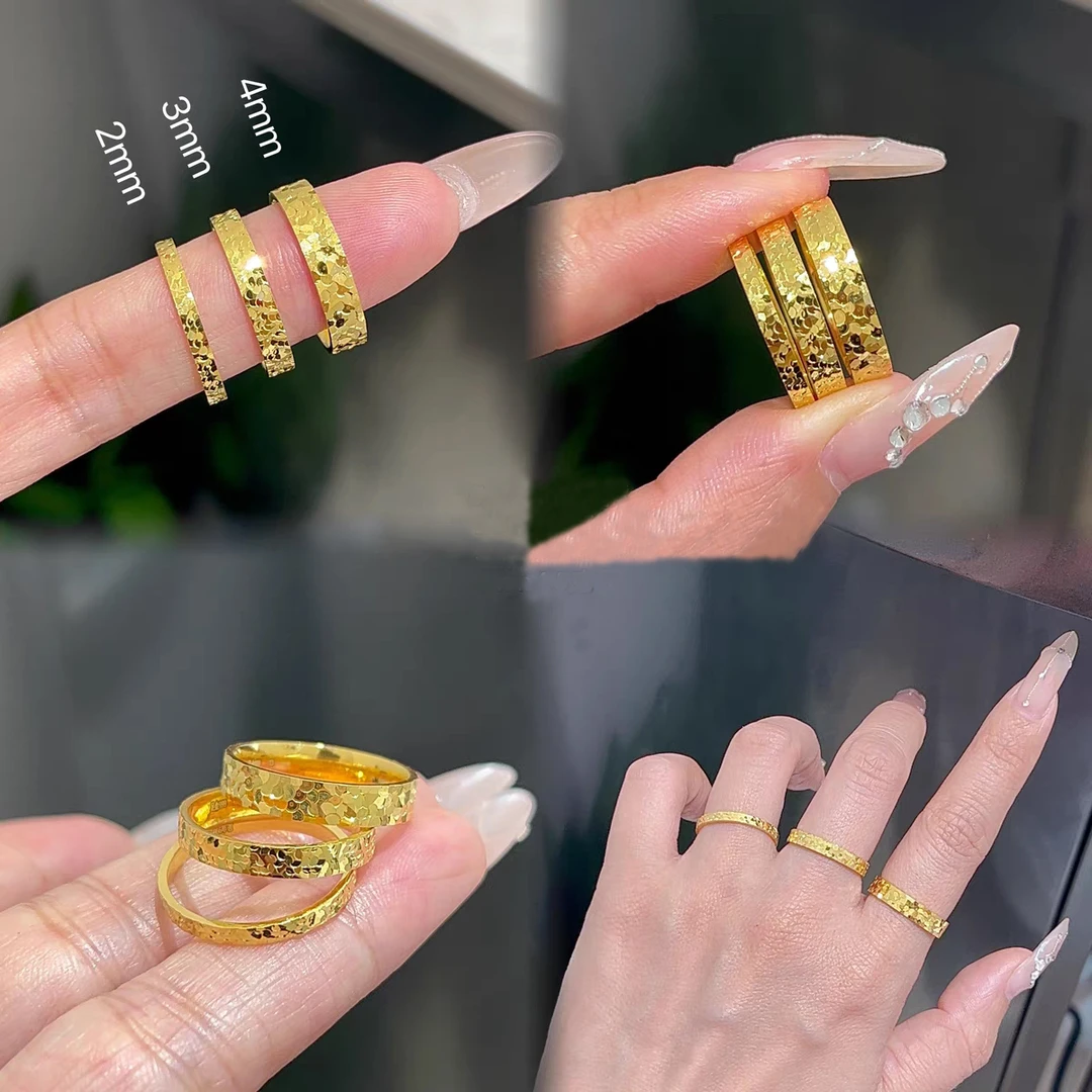 钛钢戒指 轻奢高级感碎冰冰戒指素圈戒指经典百搭气质情侣指环