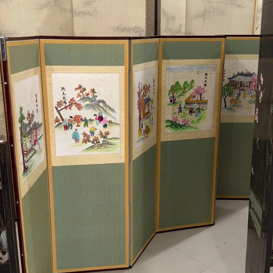 绘画屏风框画茶空间设计