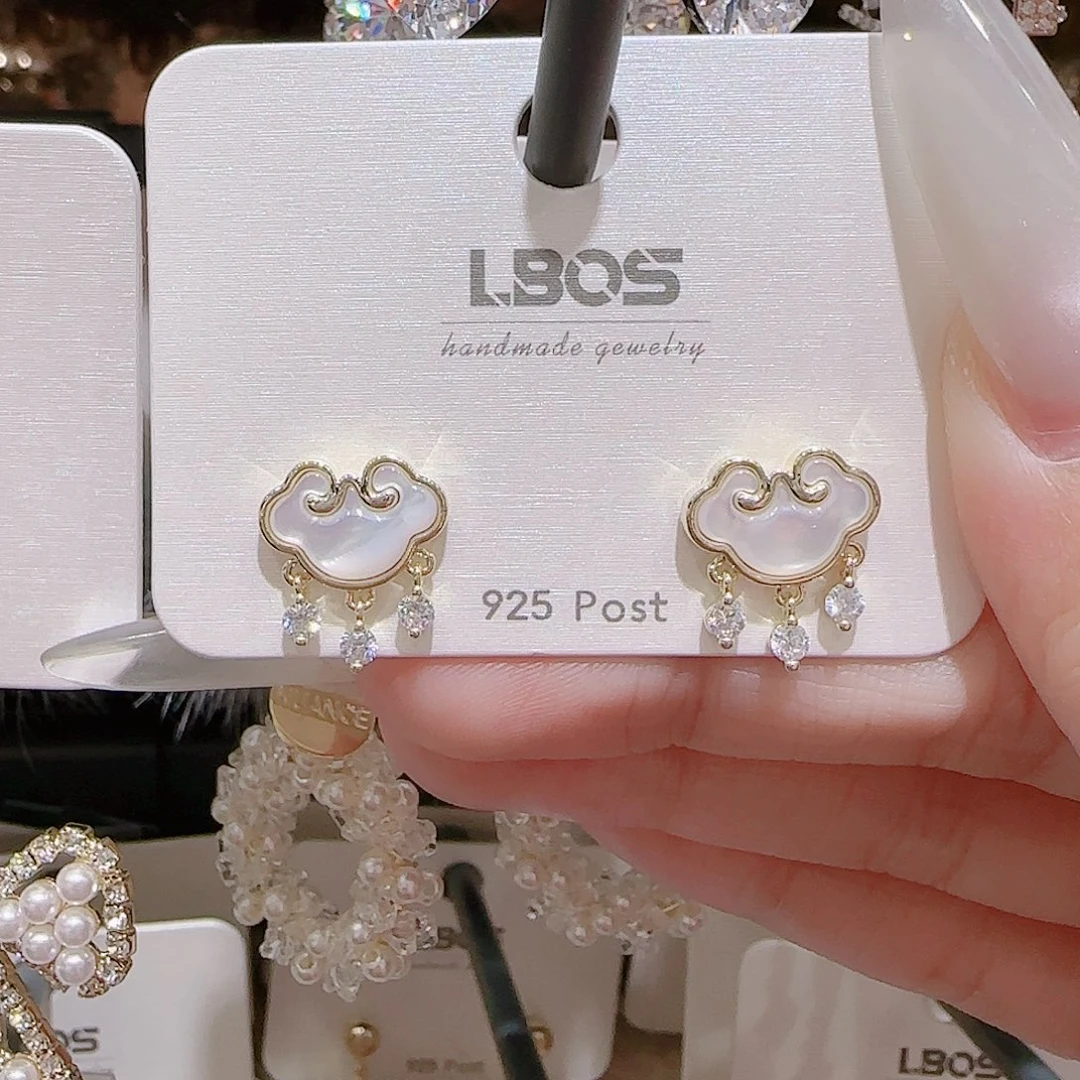 锆石铜合金925银耳环