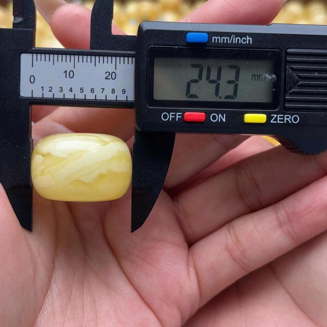 美***石琥珀未镶嵌裸石蜜蜡墩子微瑕笑