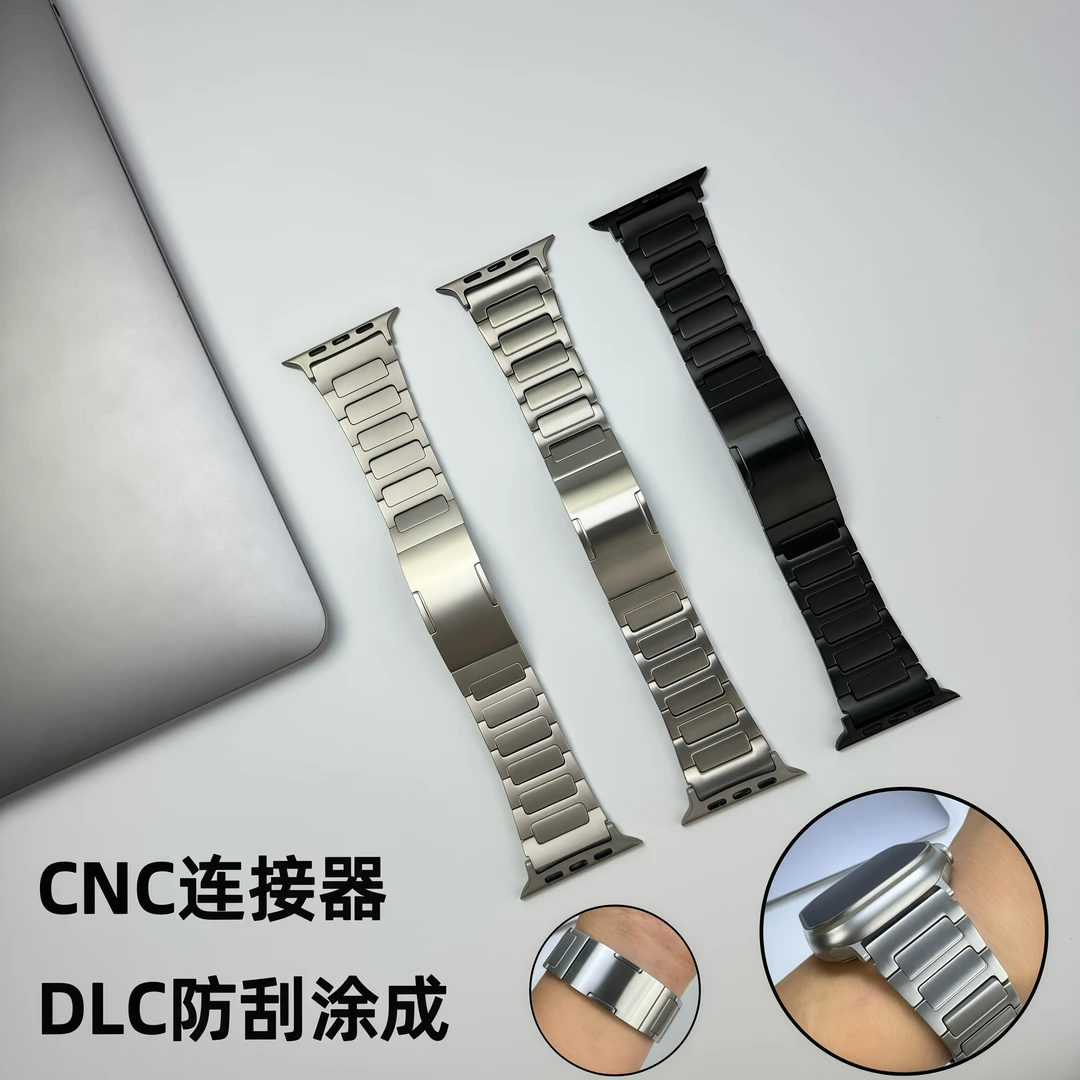 适用Apple Watch钛合金快拆表带苹果手表Ultra2表带华为GT4钛表带