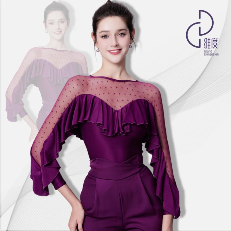 【维度舞服】Y14原创设计女士上衣摩登舞拉丁舞练习服溯源好物