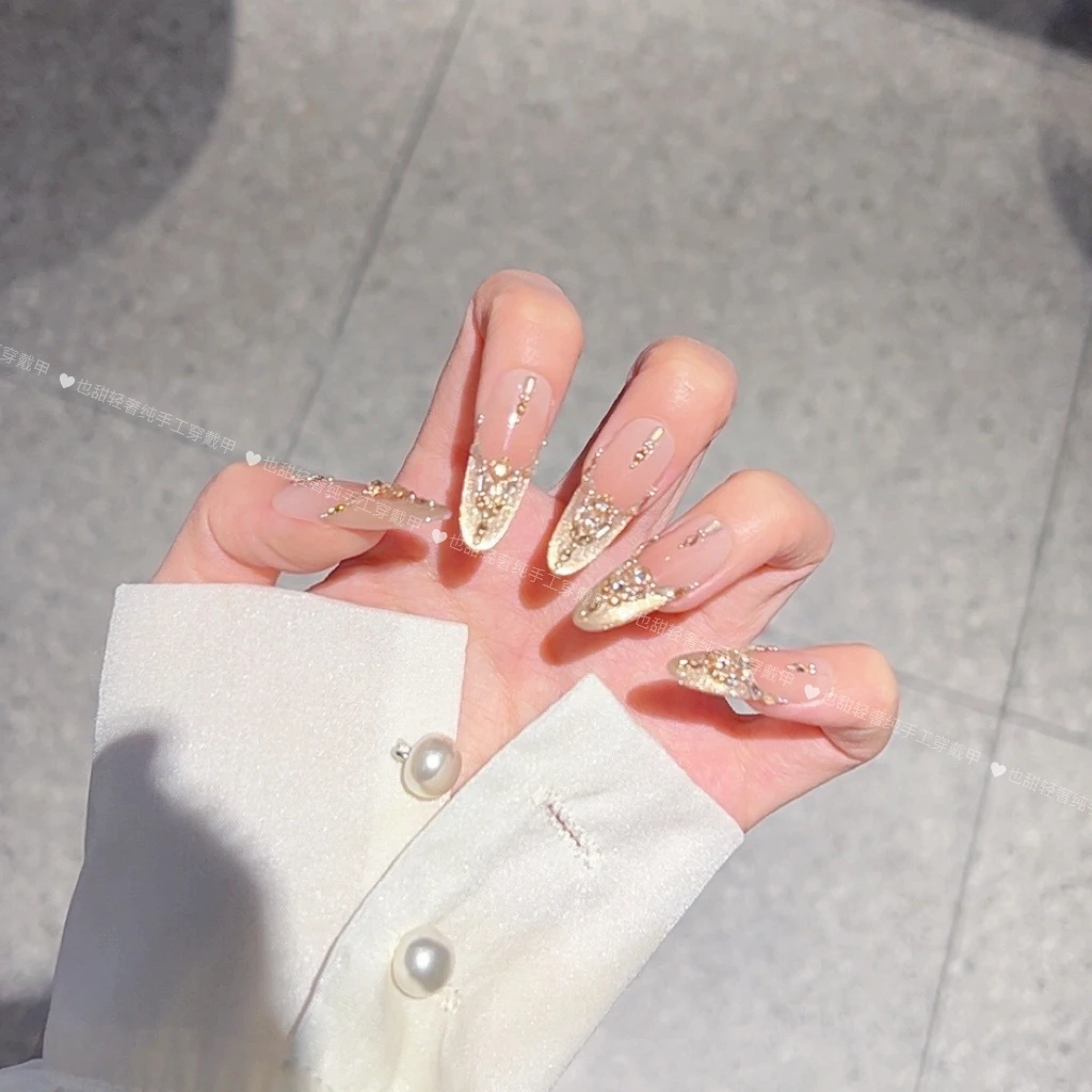 【古神】新款高品质纯手工穿戴甲美甲贴穿戴式光疗猫眼流行显白