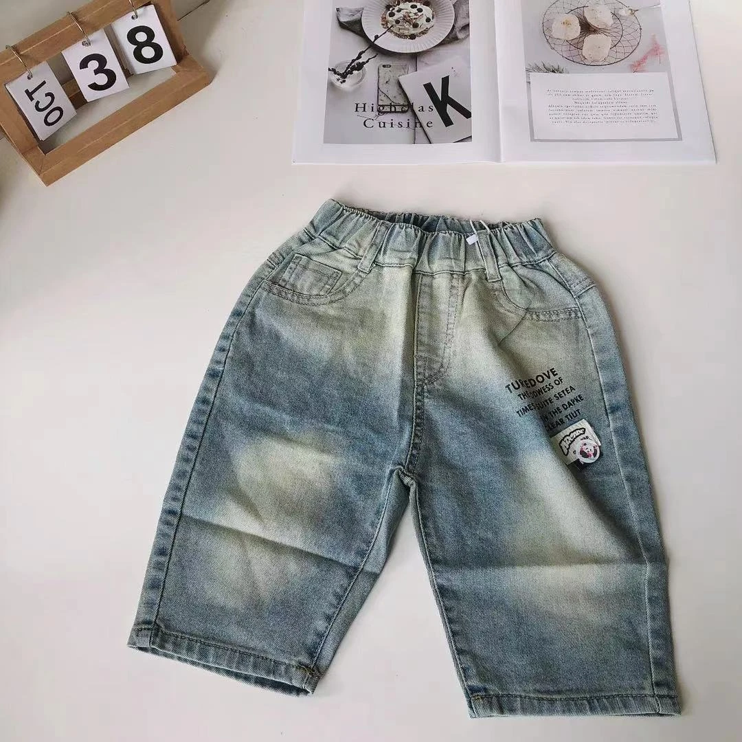 C152永飞儿童夏季T字母牛仔短裤2209