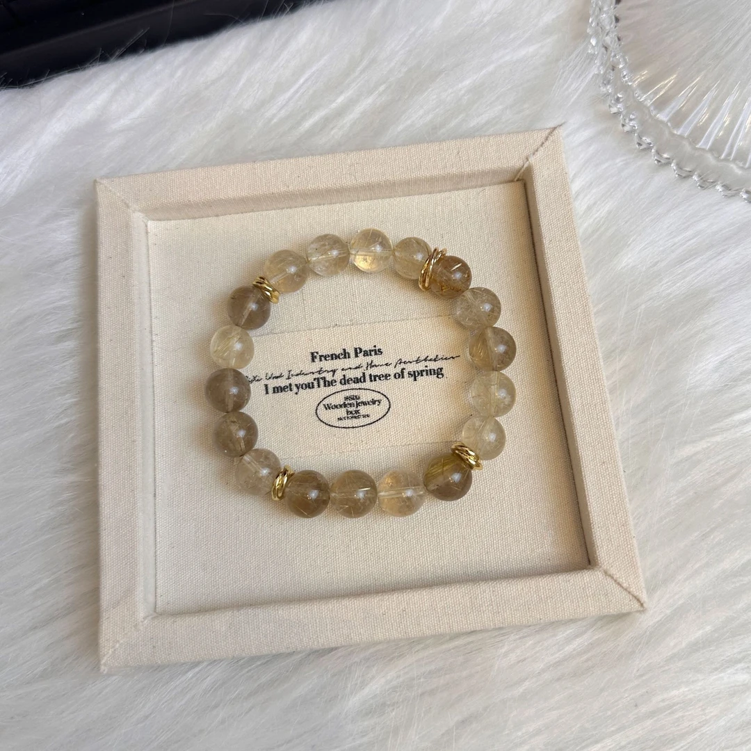 【浮光跃金】金发晶水晶手串   颜色微差多样性发