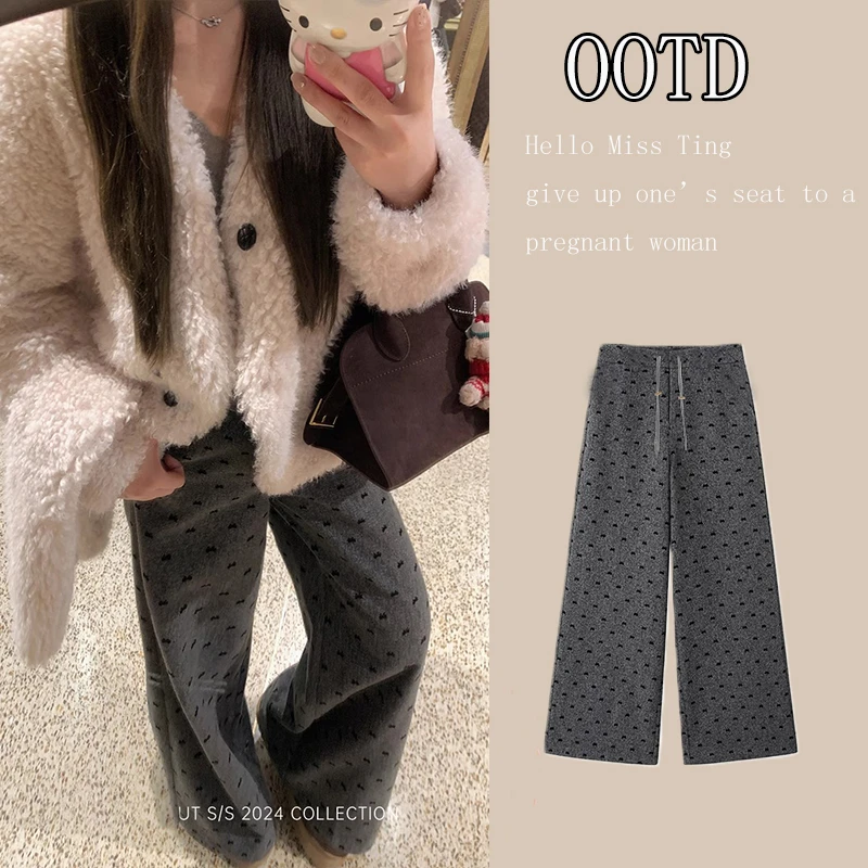孕妇裤2025年秋季外穿显瘦百搭蝴蝶秋天阔腿时尚裤子宽松外穿
