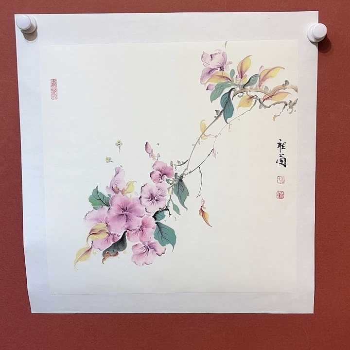 国画听兰老师花鸟