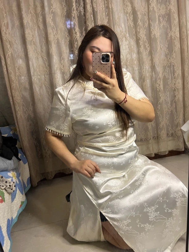 典典家-大码复古旗袍裙 春夏款8815-