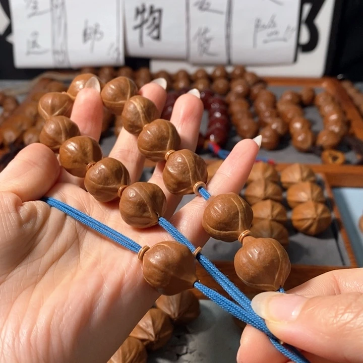 手串橄榄核0271精品蒜头铁核12+1颗
