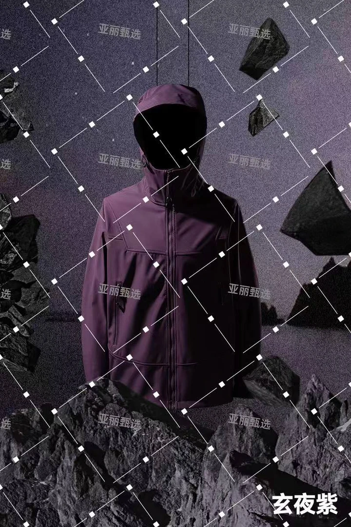 户外三防软壳 连帽冲锋衣情侣夹克HS-24188（ST）