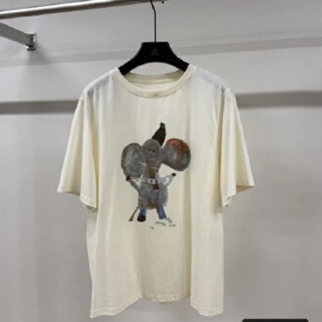 大象T恤杏色显瘦宽松