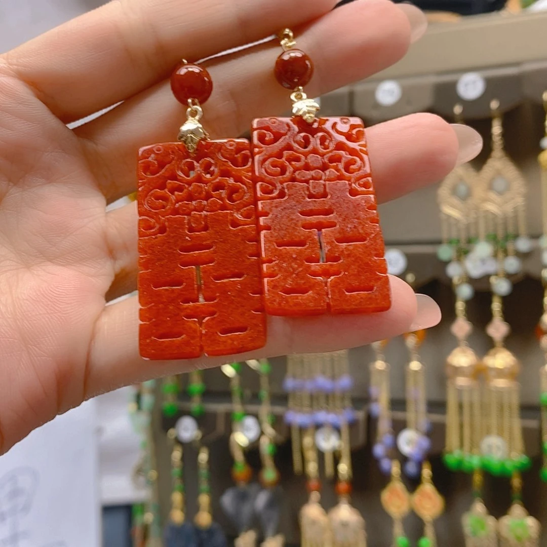 翡翠合金耳饰翡翠