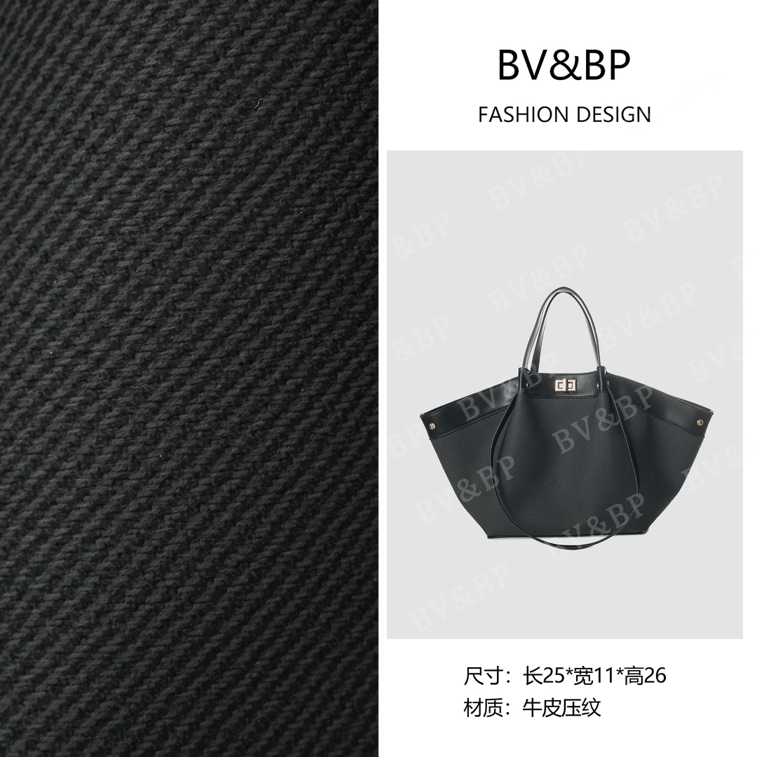 BV&BP· 原创设计 真皮高定手提单肩包  BV3058-黑色