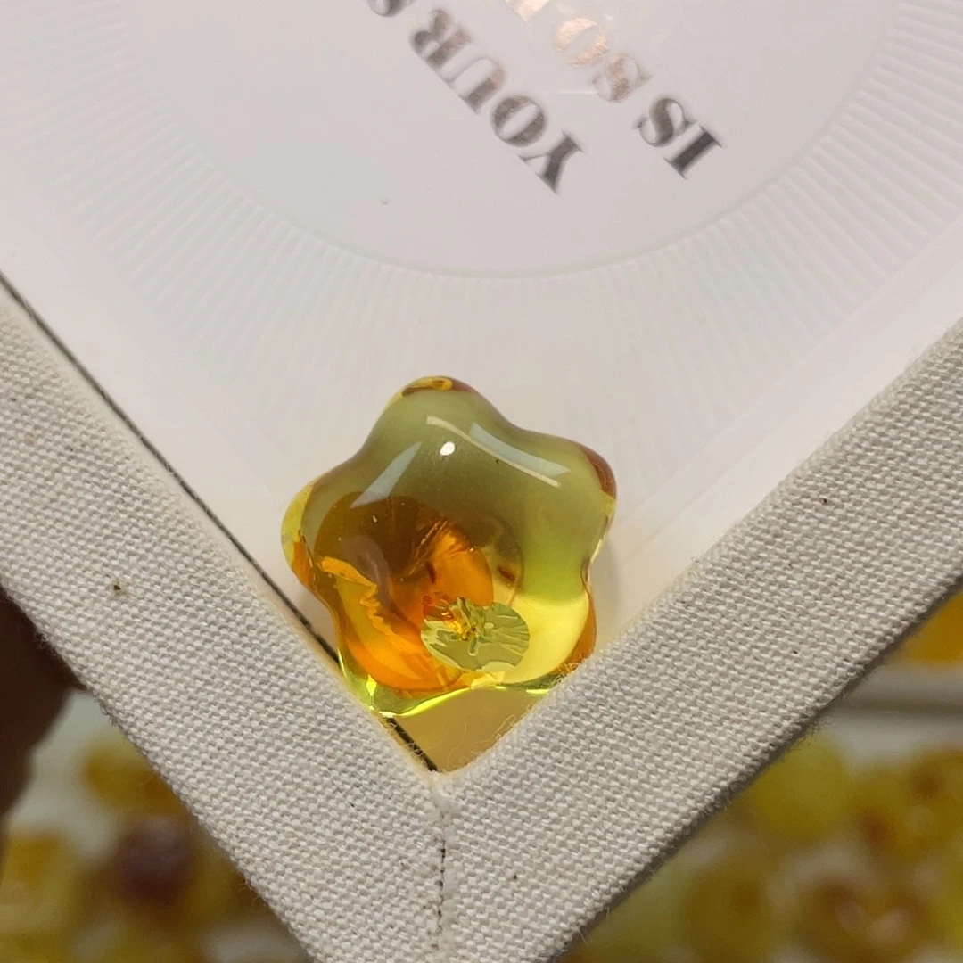 琥珀未镶嵌裸石花珀星星