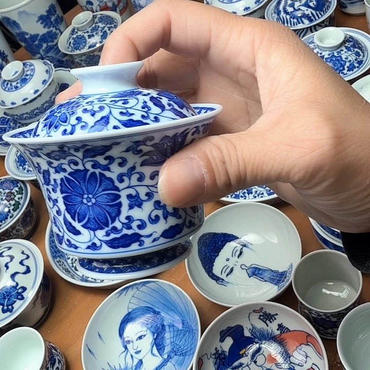 陶手绘二才缠枝莲点工