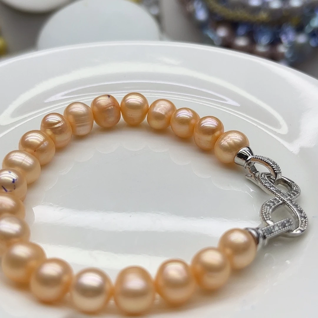 钛钢淡水珍珠手链