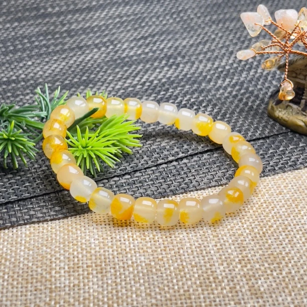 8mm典藏爆款轻奢风冰飘黄老型珠手链多样性发一件  FC-276号