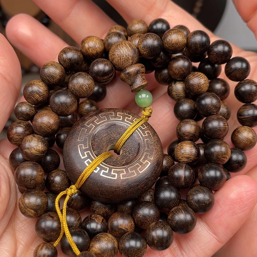 沉香手串清***羽越南芽庄黄棋楠0.8瘤疤