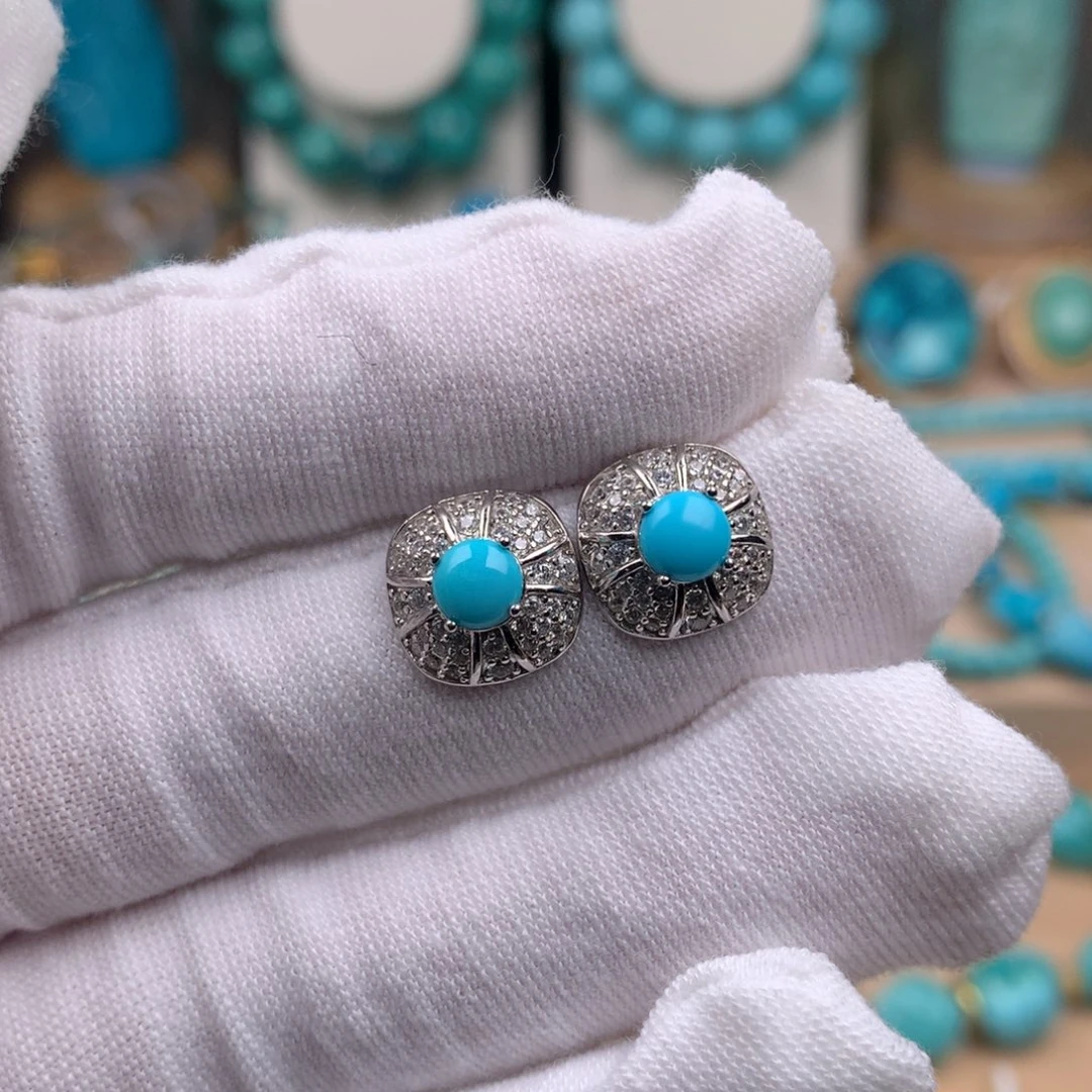 绿松石银S925镶嵌珠宝奇石