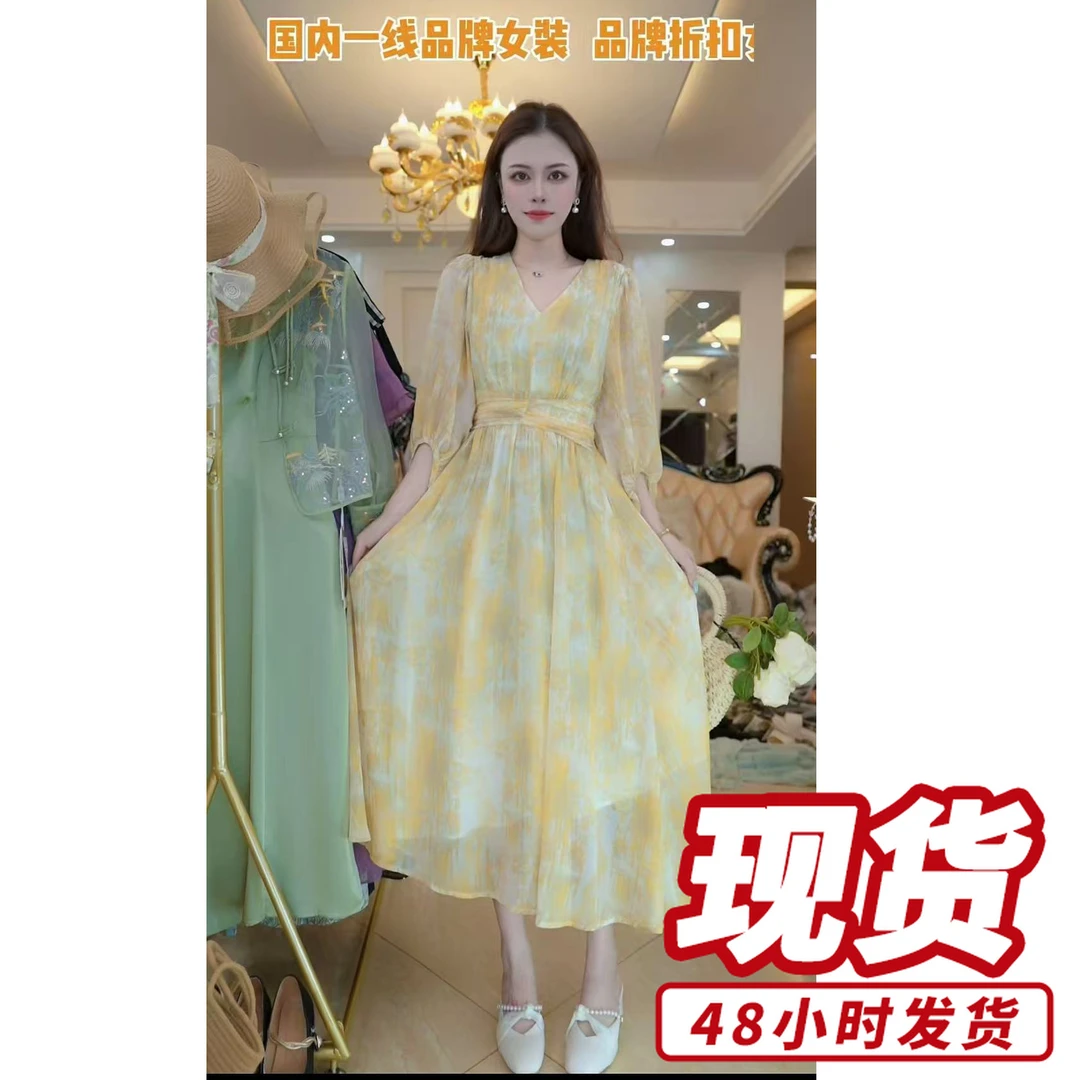 法式I新款优雅连衣裙2025夏季洋气减龄显瘦裙子D5027