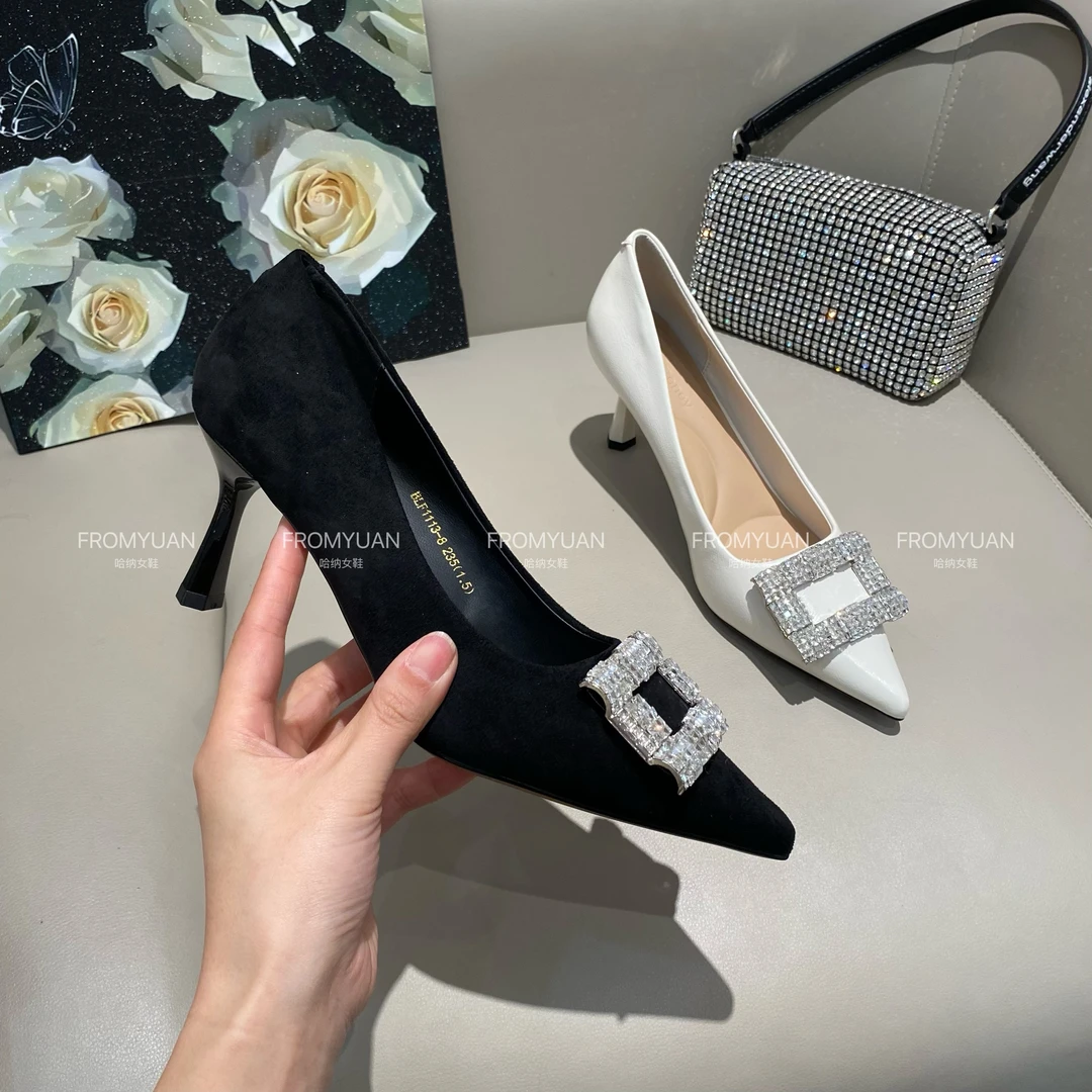 F1113-8~气质女神~法式春季细跟高跟鞋百搭尖头细高跟时尚夏季