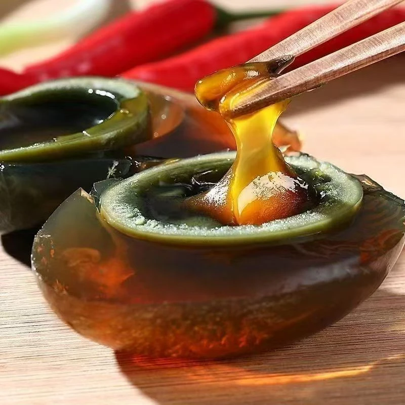 湖北江汉平原皮蛋散养无铅工艺溏心砂心松花蛋