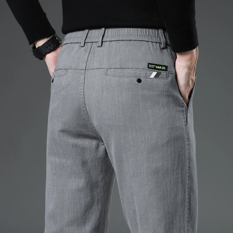 百搭松紧腰休闲裤男士薄款商务宽松直筒西装裤气场裤子男款20秋季