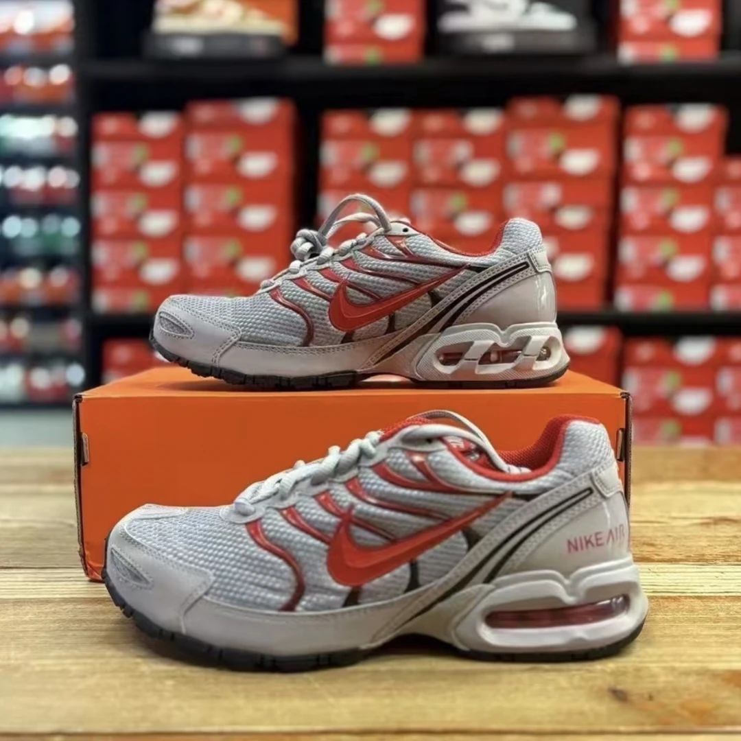 Nike Air Max Torch 4 舒适百搭耐磨支撑 低帮跑步鞋 男款 灰红色