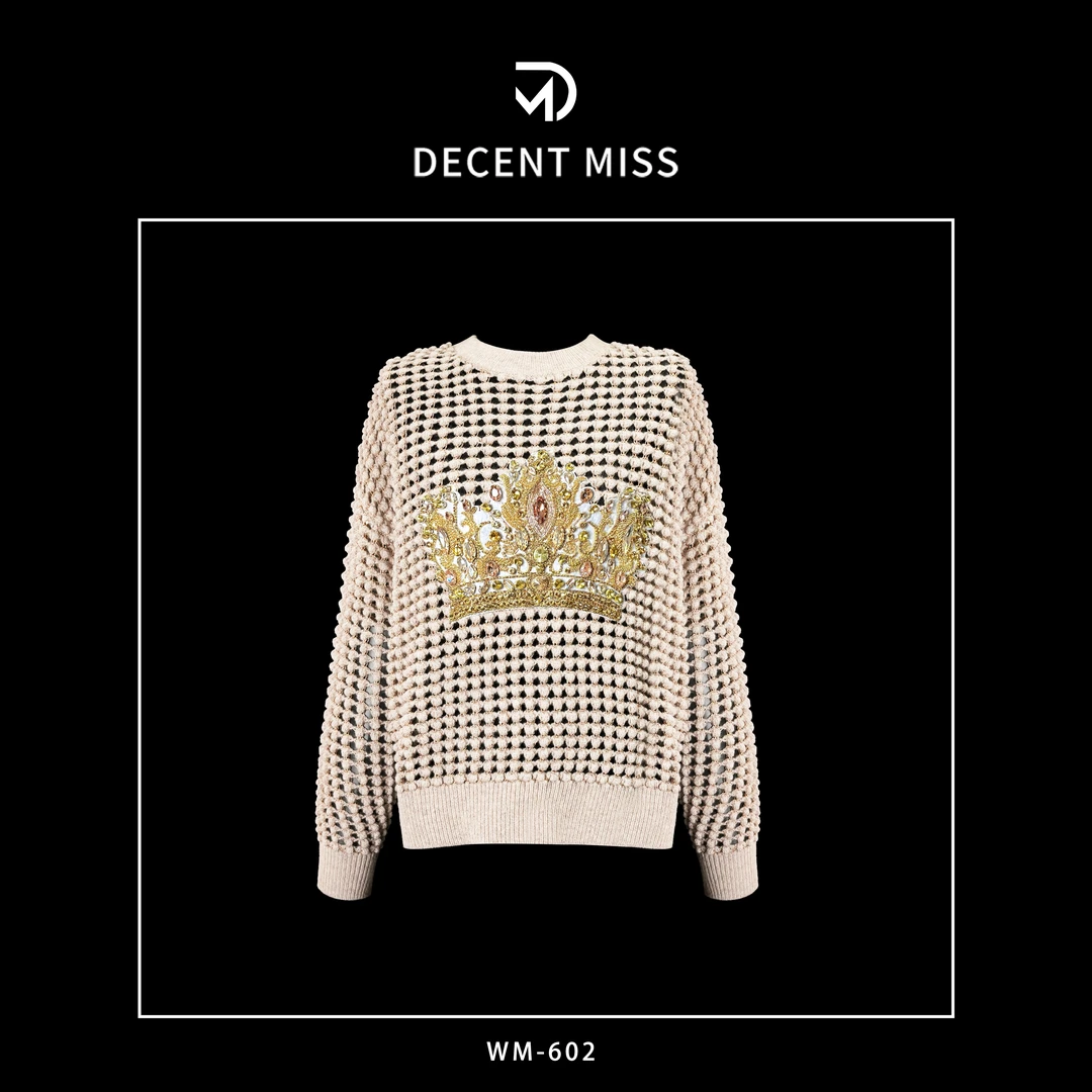 DECENT MISS精制优雅时尚皇冠毛衣WM-602