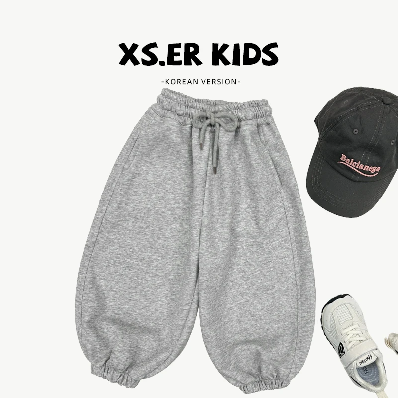 【小首尔】现货-男童简约韩版休闲卫裤秋季时尚宽松裤子HBB5977