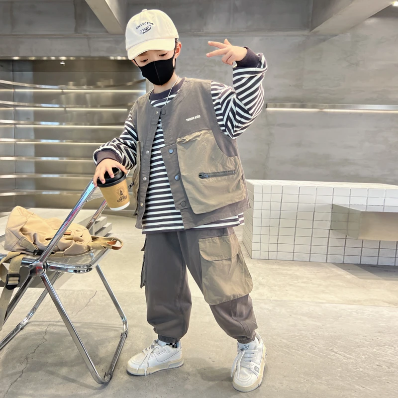 儿童装男童春装套装2025新款中大童春秋款男孩运动春季帅气时髦潮