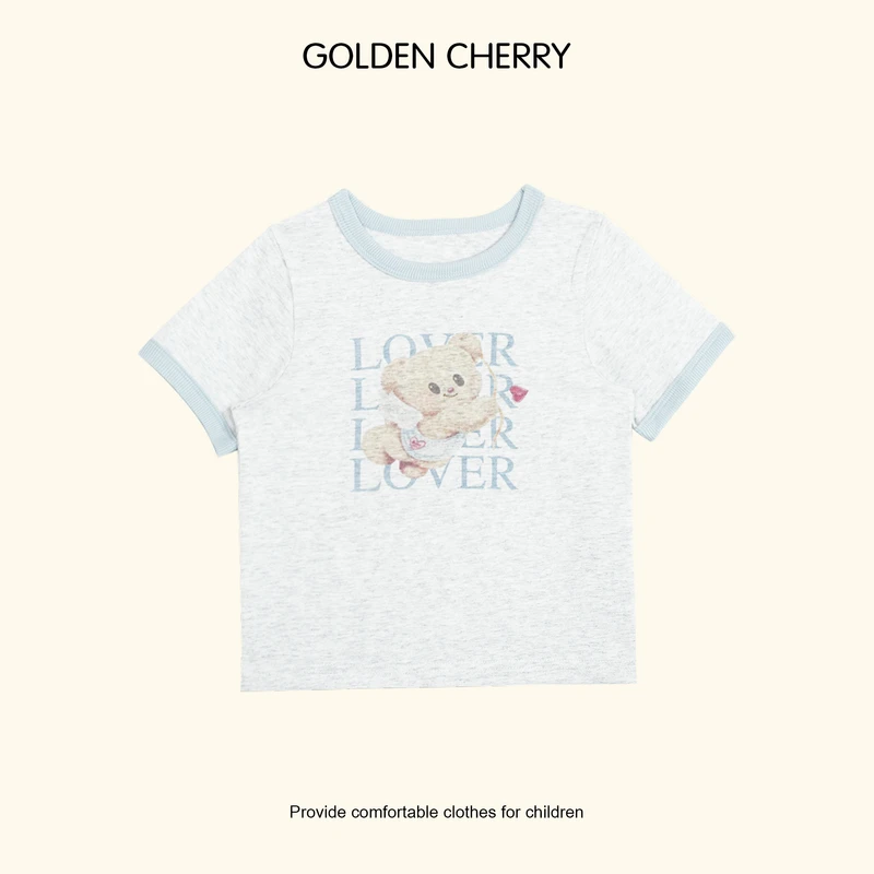 【金樱桃Golden cherry】小童爱心丘比特可爱休闲T恤283132