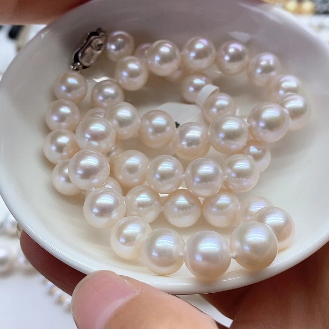 淡水珍珠银S925镶嵌项链