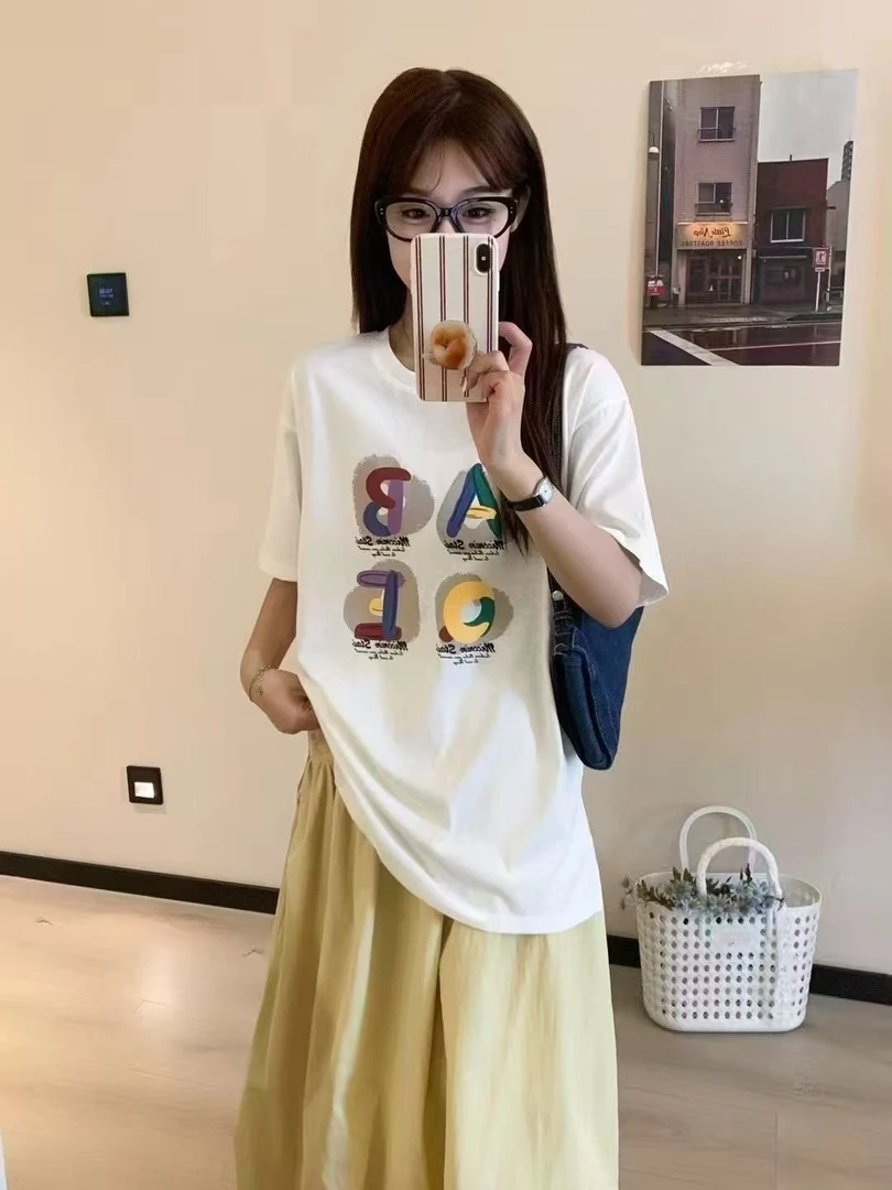7771印花字母女士夏季短袖