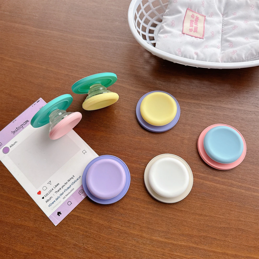 韩系ins糖果色拼色简约适用MagSafe手机磁吸懒人支架气囊伸缩吸附