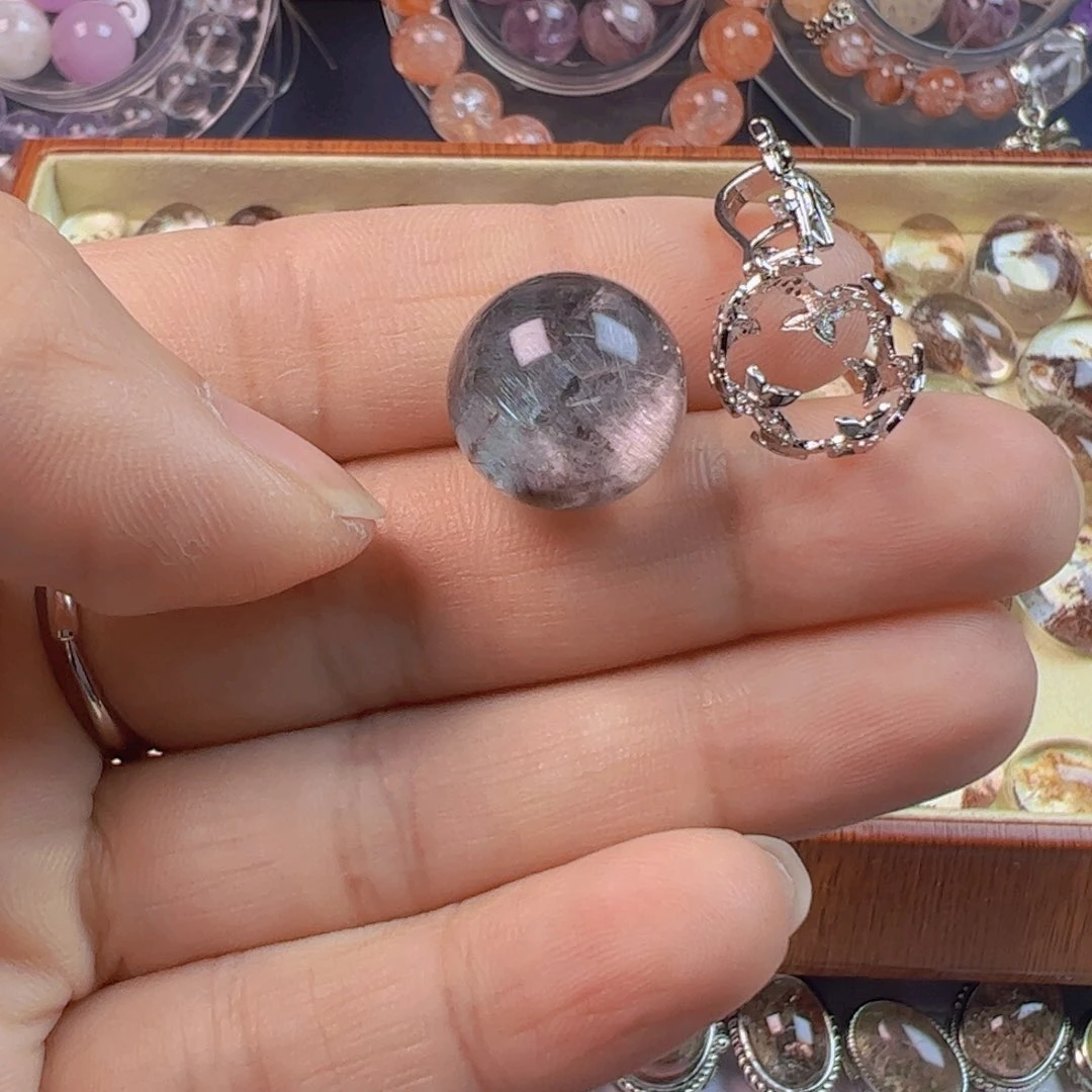 水晶手链银S800镀金镶嵌奶****