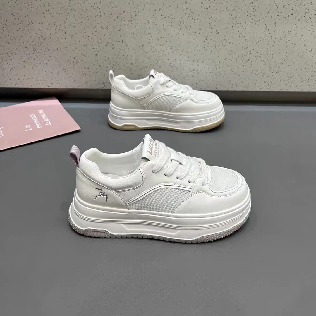 2027时尚百搭夏季透气真皮潮流潮鞋厚底休闲鞋