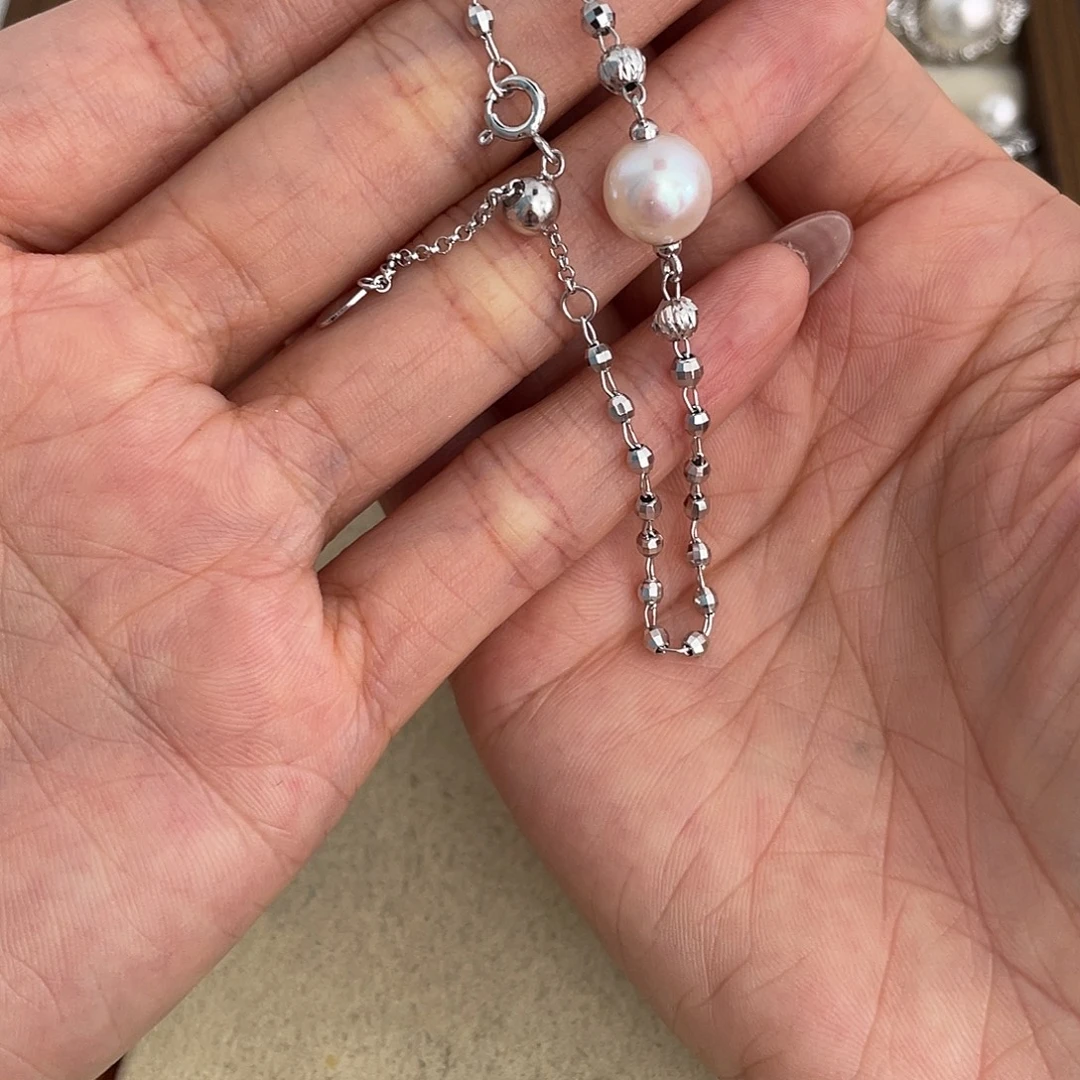 手绳银S925镶嵌海水珍珠