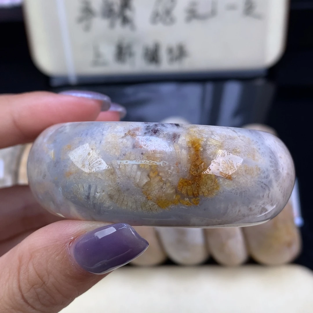 硅化珊瑚（珊瑚玉）未镶嵌吊坠(赠链)上新手镯50.8口（30号）