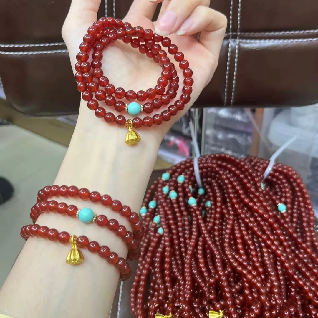 【钰朱阁】南红三圈设计款6mm手串L1215