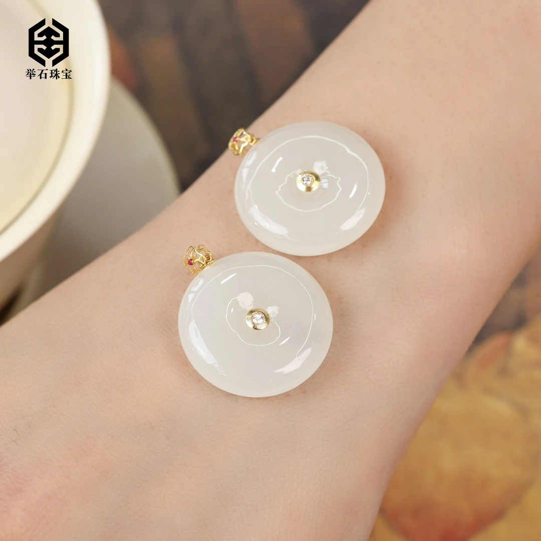 【举石珠宝】T0705-108-301和田玉吊坠18k（一件/多样性发 ）Y