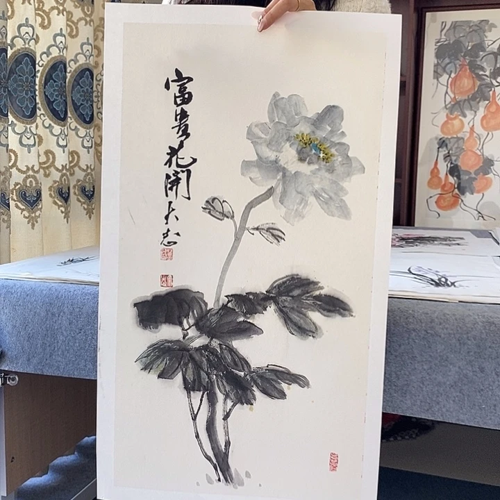 国画纯手绘国画写意作品34*68