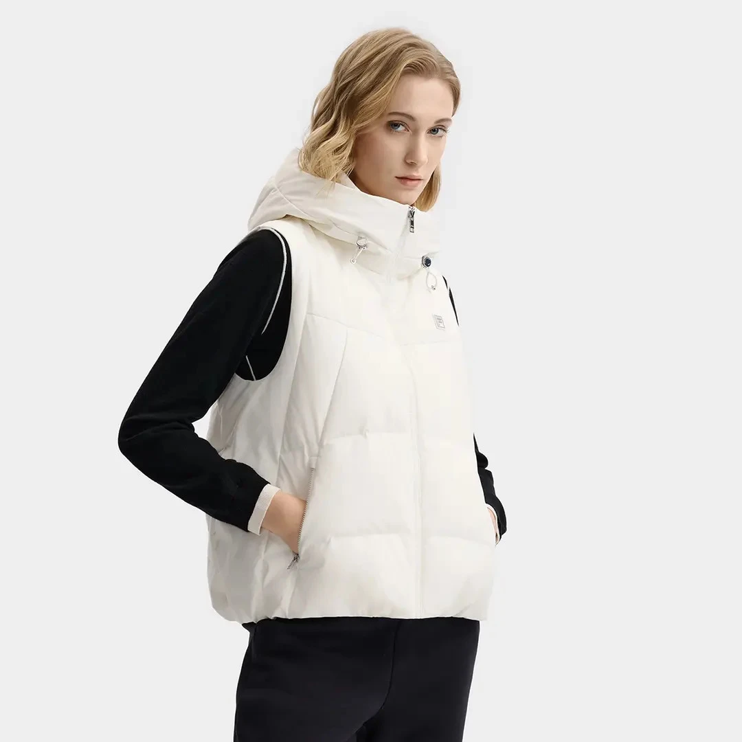 FILA/斐乐女装秋冬新款时尚百搭连帽保暖显瘦马甲F11W543905F