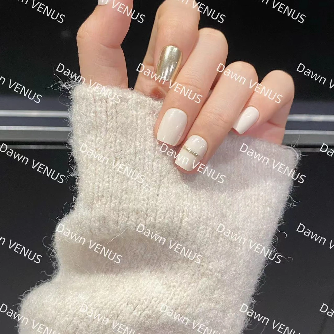 【低调千金】手工穿戴甲成品可拆卸美甲手指甲短短温柔日常上学上班