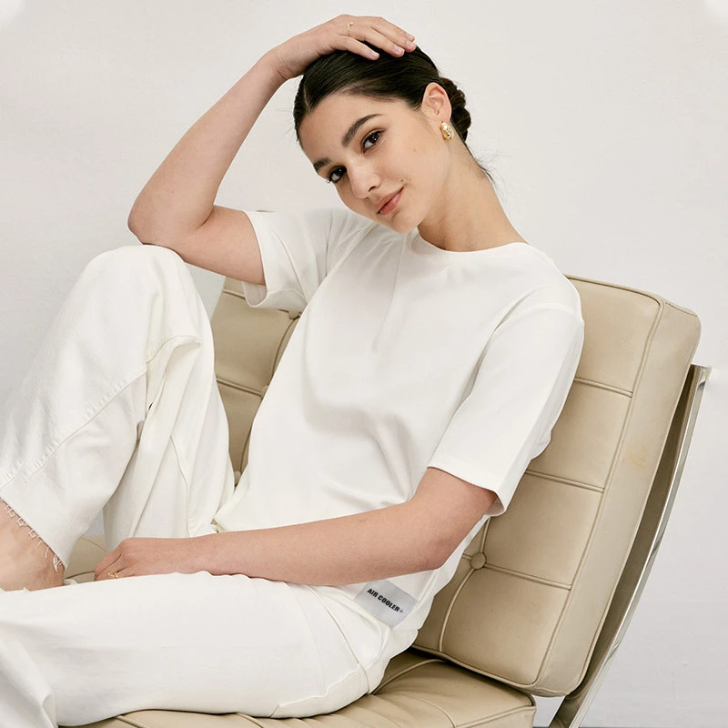 短袖T恤女夏季新款棉质长绒棉宽松休闲百搭大码运动短t打底衫上衣