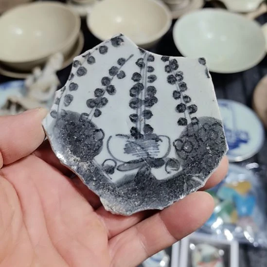 瓷片青花影青杯垫学习标本