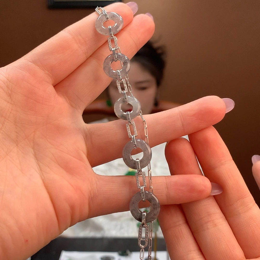 翡翠银S925镶嵌颈饰项链