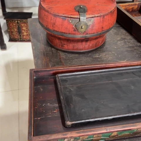 晶***透有机玻璃老家具仿古老盒子